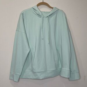 Ideology Womens Techy Pullover Hoodie 1X Green Mint Wash Sweatshirt Pullover